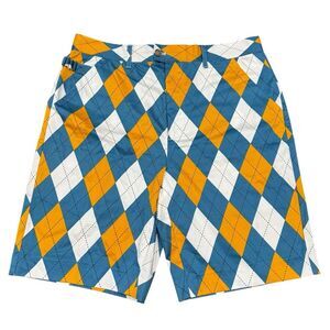 Royal & Awesome Patterned Golf Shorts Shorts Diamond Dude Men’s Sz 36
